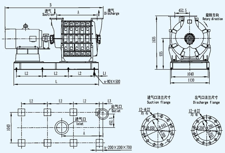 多級(jí)離心鼓風(fēng)機(jī)外形圖